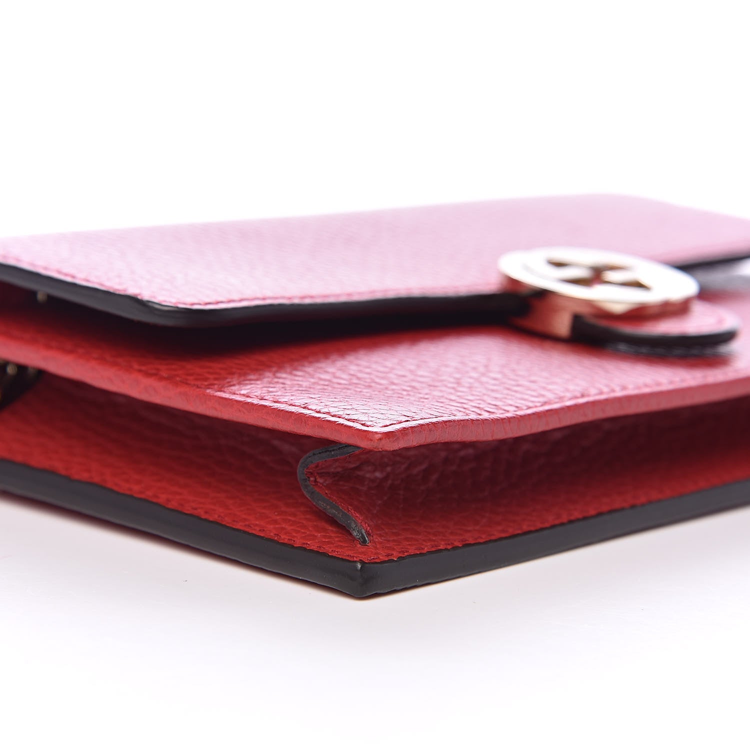 Gucci Dollar Calfskin Interlocking G Chain Wallet Red 8 of 10