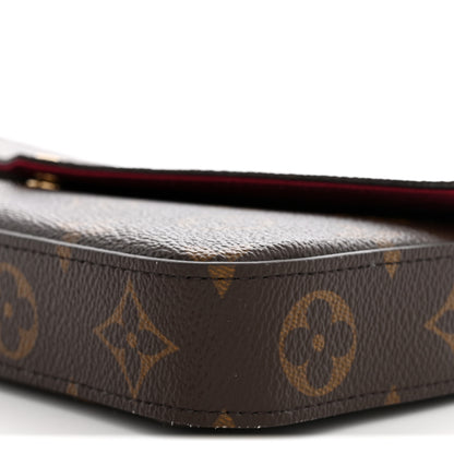 Louis Vuitton Monogram Pochette Felicie Chain Wallet Fuchsia 10 of 12