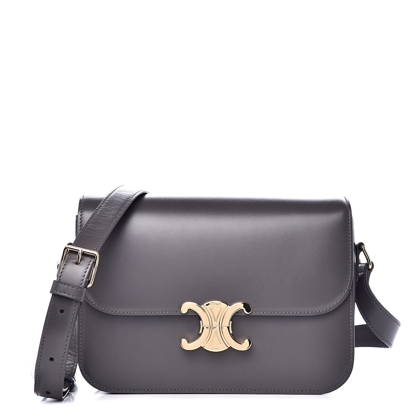 Shiny Calfskin Medium Triomphe Grey