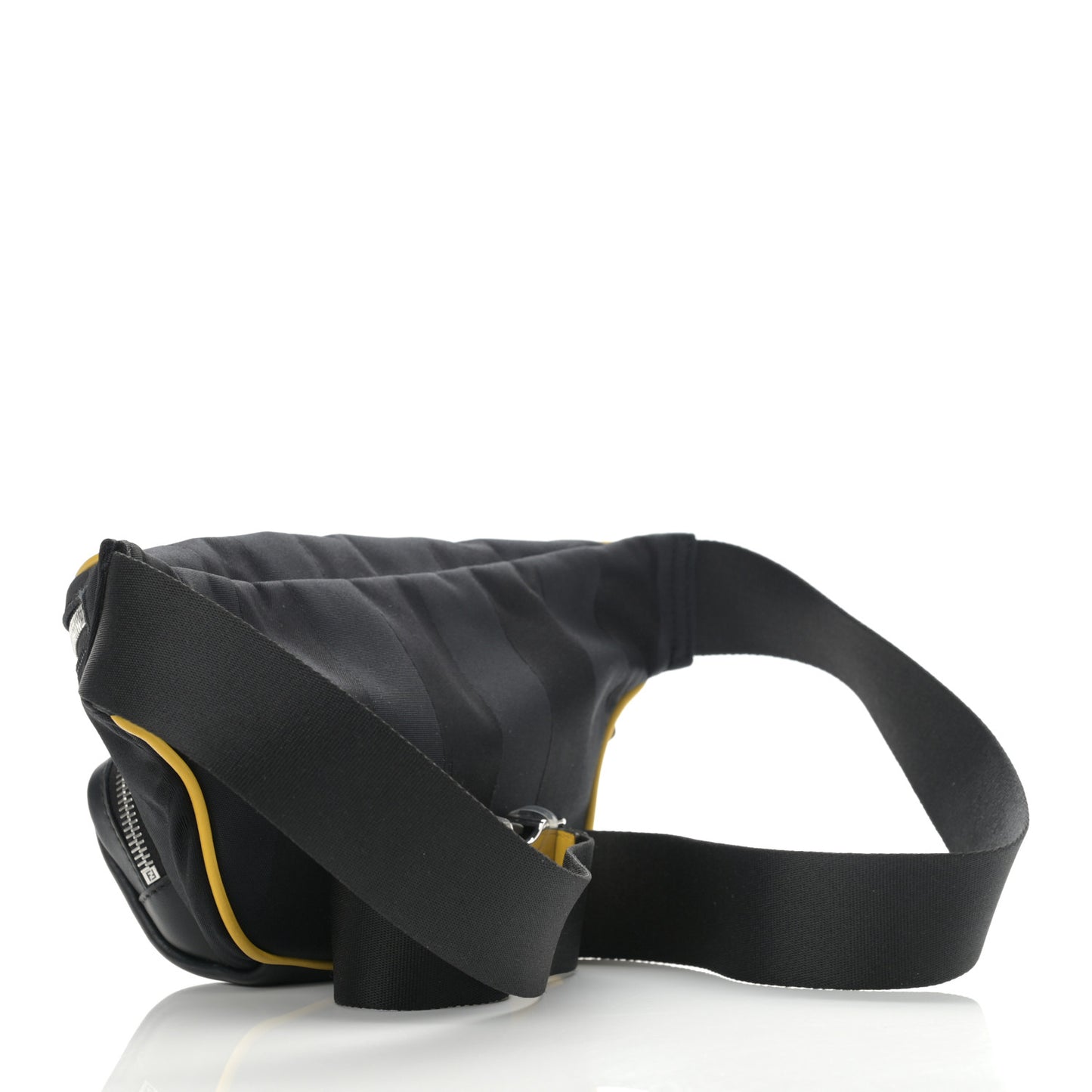 Recycled Nylon Vitello Grace Light Pequin Logo Pocket Belt Bag Black Sunflower