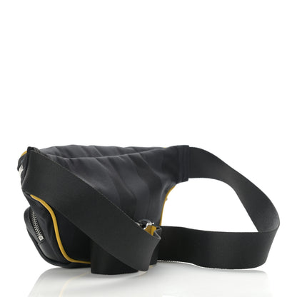 Fendi Recycled Nylon Vitello Grace Light Pequin Logo Pocket Belt Bag Black Sunflower 3 of 12