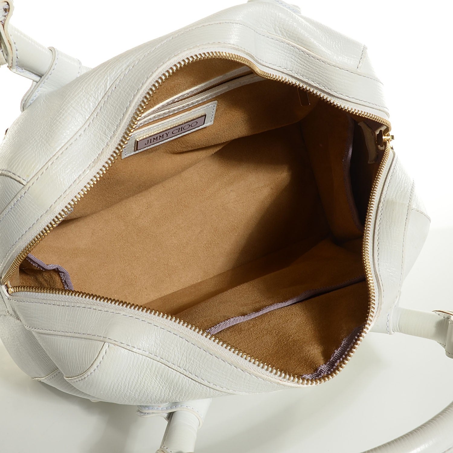Jimmy Choo Textured Calfskin Tahula Satchel White 5 of 6