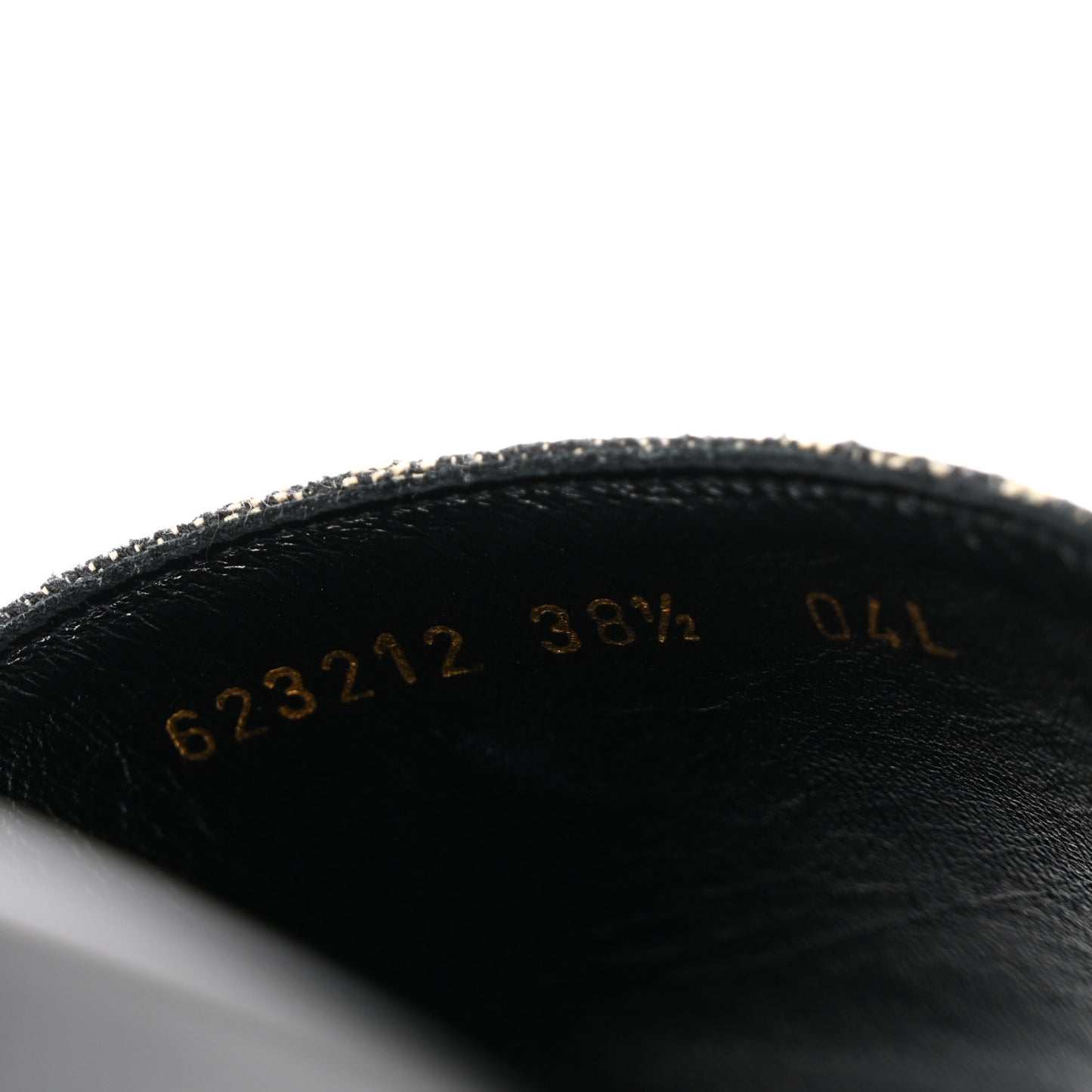 Jacquard Black Denim GG Monogram Angelina Platform 55mm Slide Sandals 38.5 Black Ivory