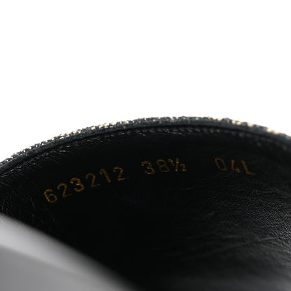 Gucci Jacquard Black Denim GG Monogram Angelina Platform 55mm Slide Sandals 38.5 Black Ivory 9 of 12