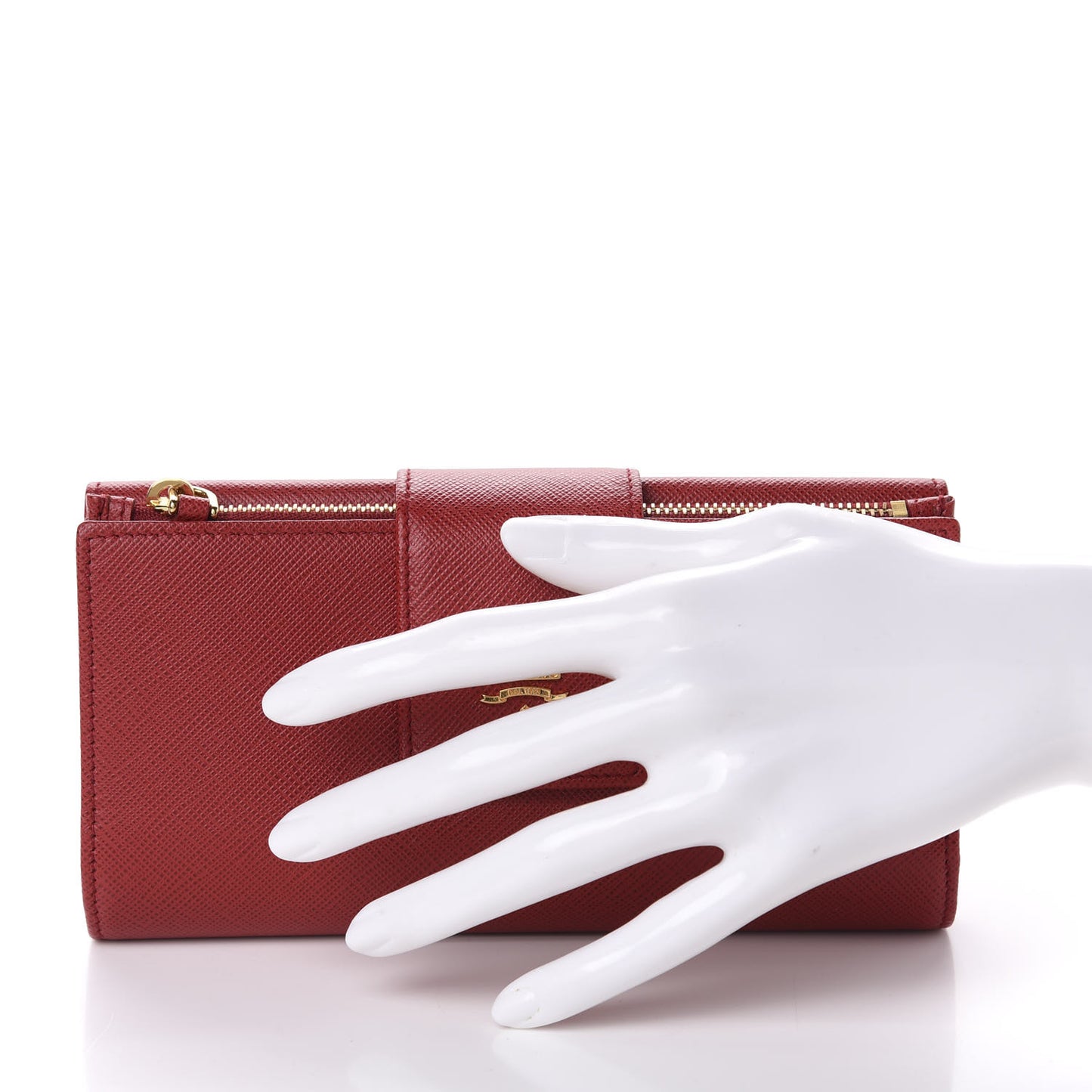 Saffiano Metal Tab Wallet Fuoco