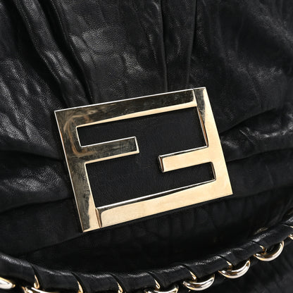 Fendi Crinkled Lambskin Mia Shoulder Flap Black 10 of 11