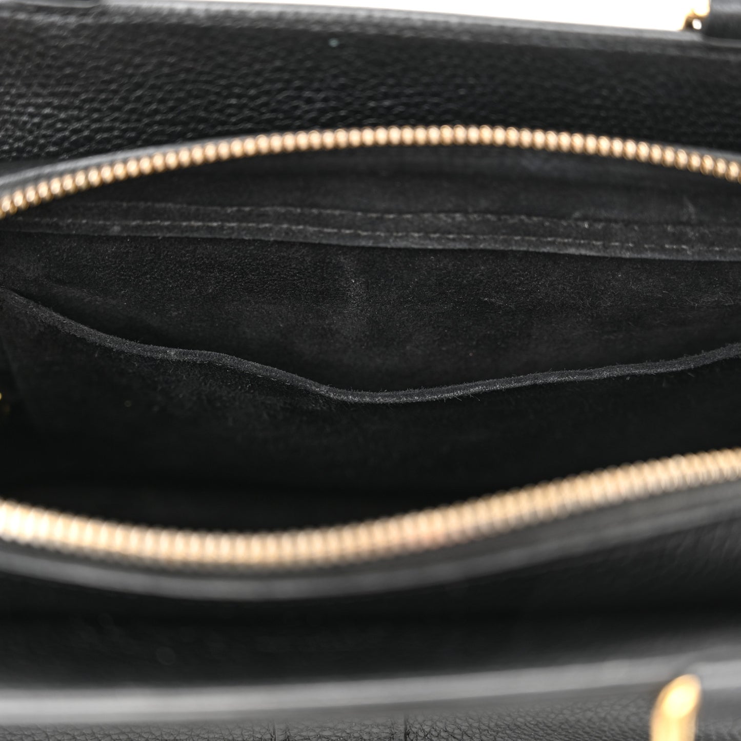 Grained Calfskin Small Cabas De France Black
