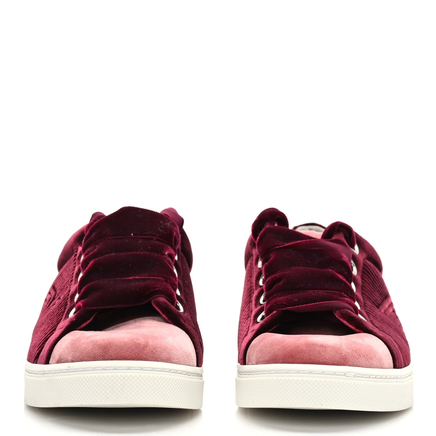 Velvet Quilted Logo Sneakers 37 Burgundy
