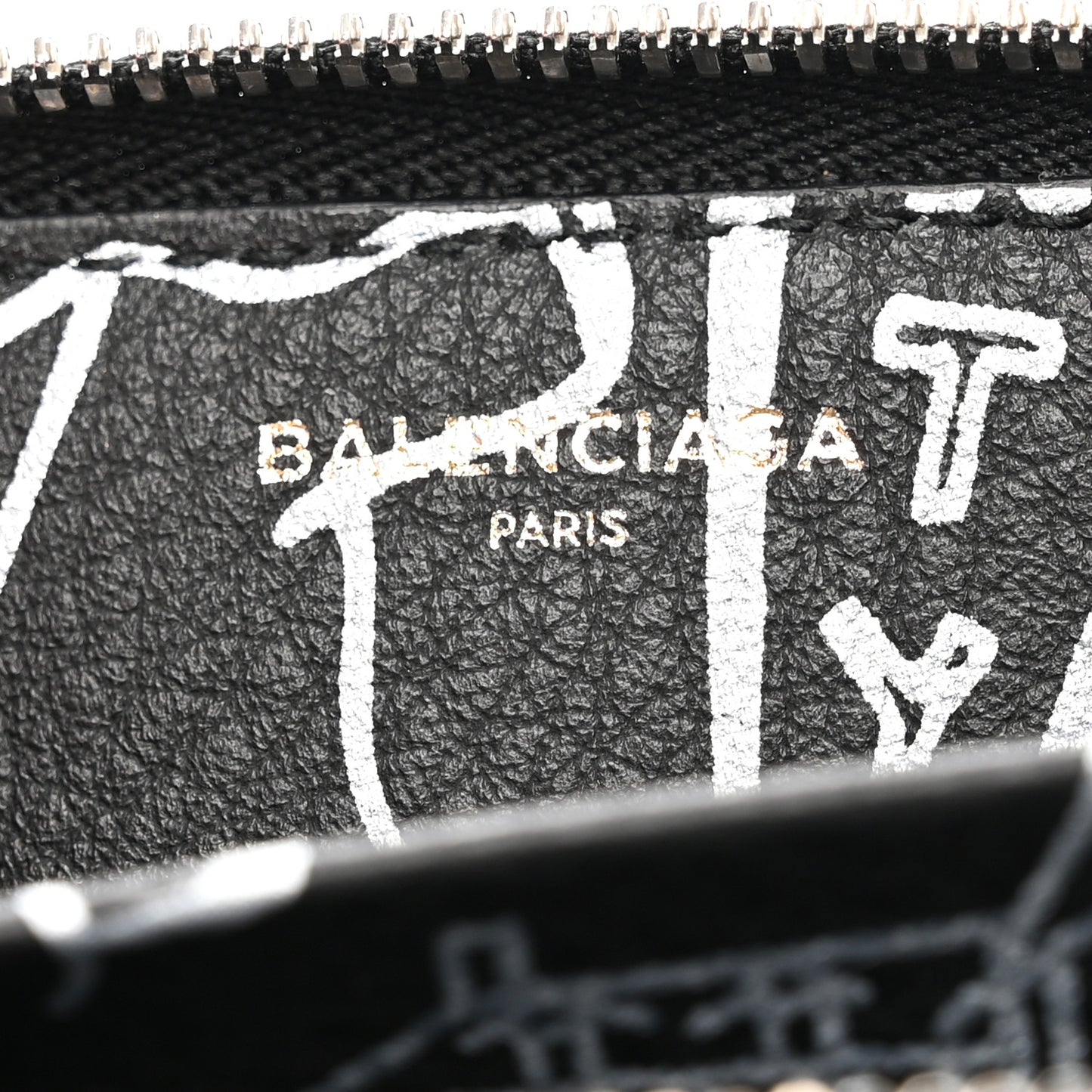 Calfskin Printed Tattoo Everyday Continental Mini Zip Around Wallet Black