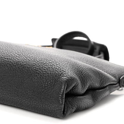 Prada Vitello Daino Zippered Shoulder Bag Black 9 of 9