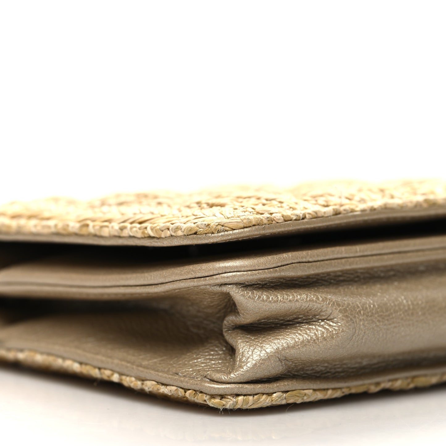 Woven Straw Braided Ancient Greek Wallet On Chain WOC Beige