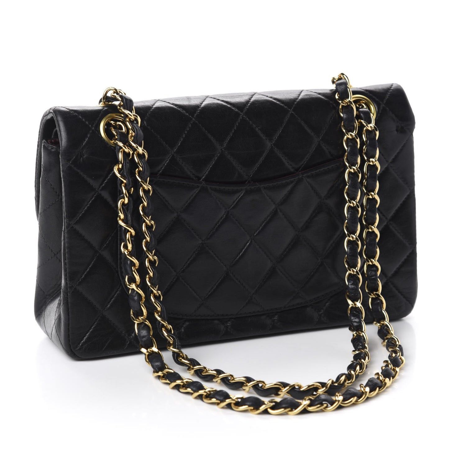 Lambskin Quilted Small Double Flap Black