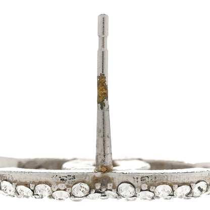 Chanel Crystal CC Earrings Silver 5 of 5