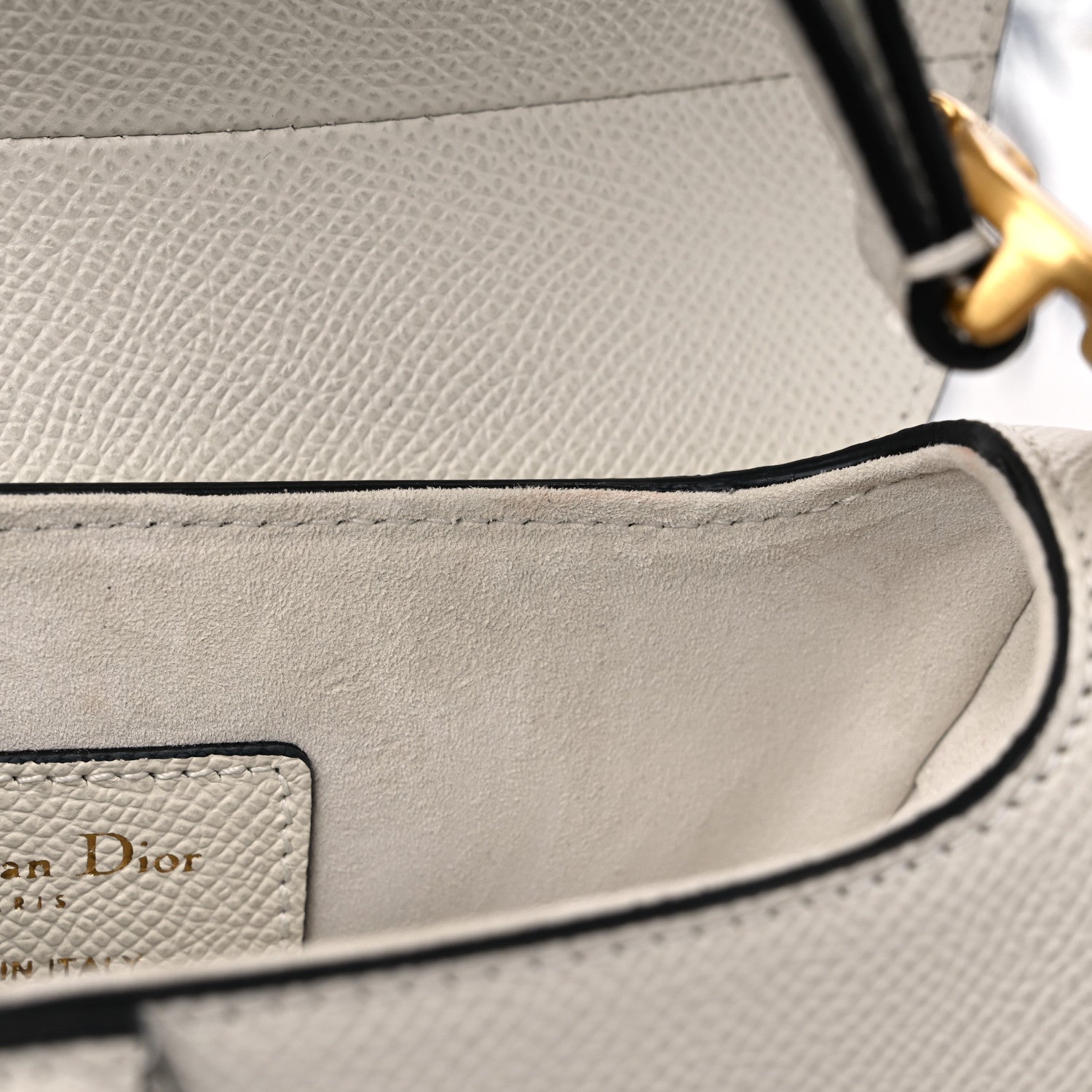 Christian Dior Grained Calfskin Mini Saddle Bag With Strap White 9 of 11