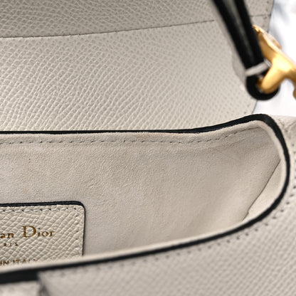Christian Dior Grained Calfskin Mini Saddle Bag With Strap White 9 of 11