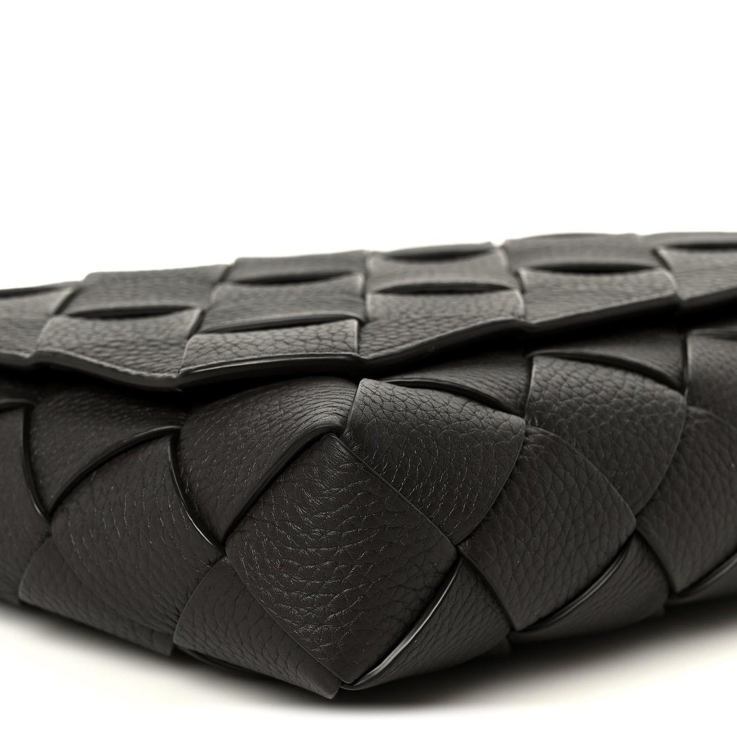 Grained Calfskin Intreccio Large Diago Crossbody Bag Fondant
