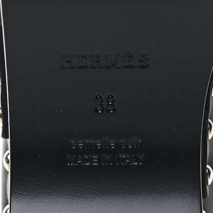 Hermes Calfskin Calya Mules 38 Black 7 of 8