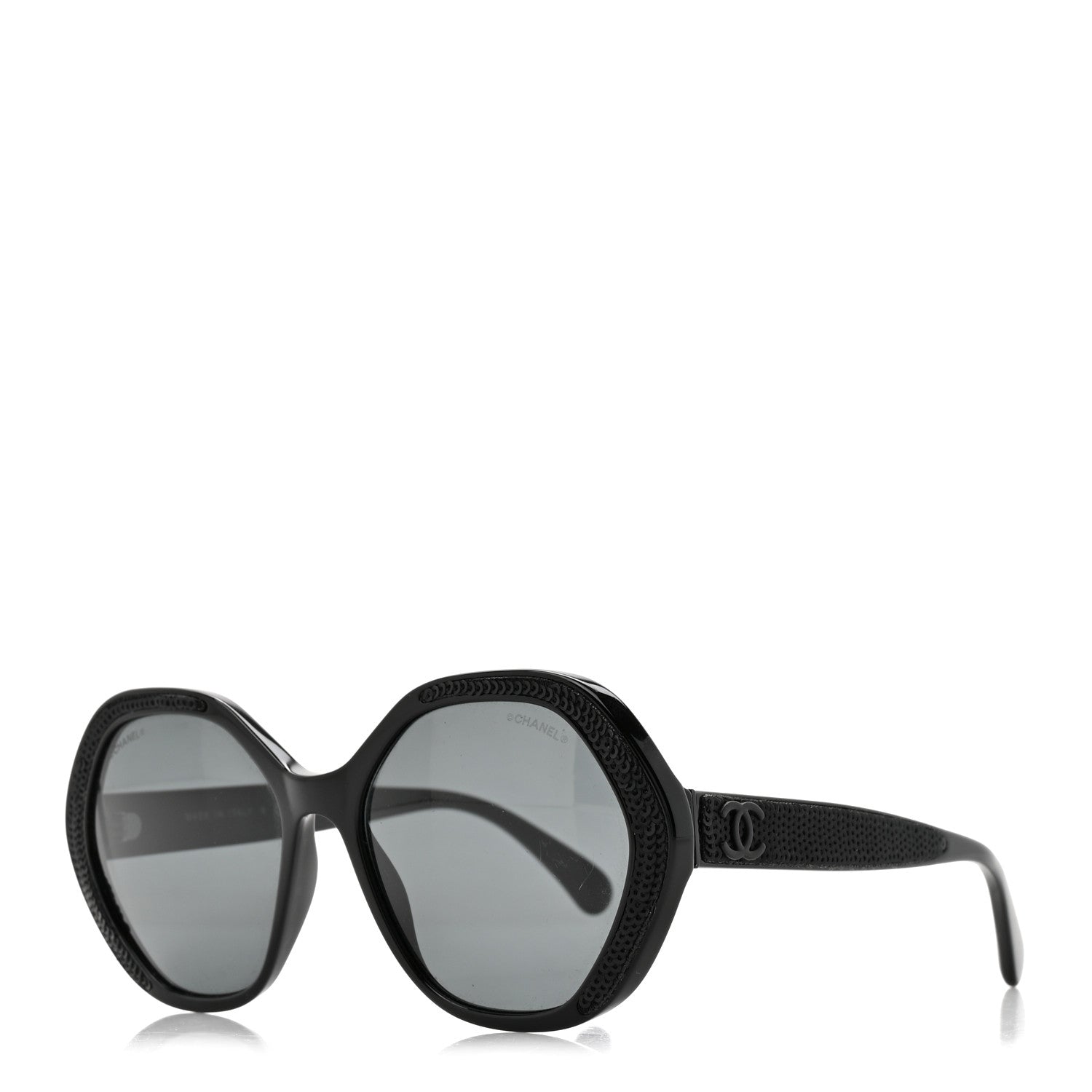 Chanel Acetate Sequin Round Sunglasses 5451 Black 1 of 8