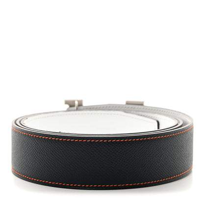 Hermes Epsom 38mm H Belt 110 Bleu Indigo White Orange 2 of 6