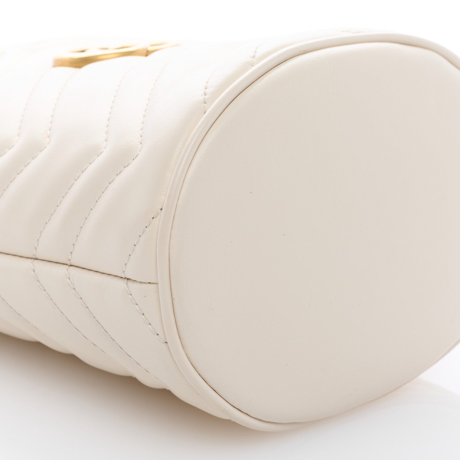 Gucci Calfskin Matelasse Mini GG Marmont 2.0 Bucket Bag White 7 of 8