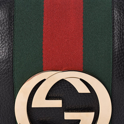 Gucci Calfskin Web Blondie Shoulder Flap Bag Black 10 of 11