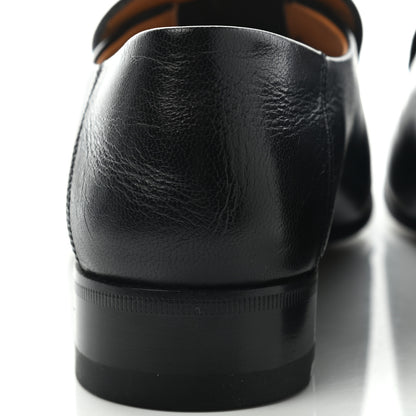 Gucci Goatskin Womens Horsebit Mid-Heel Loafers 37.5 Black 10 of 11