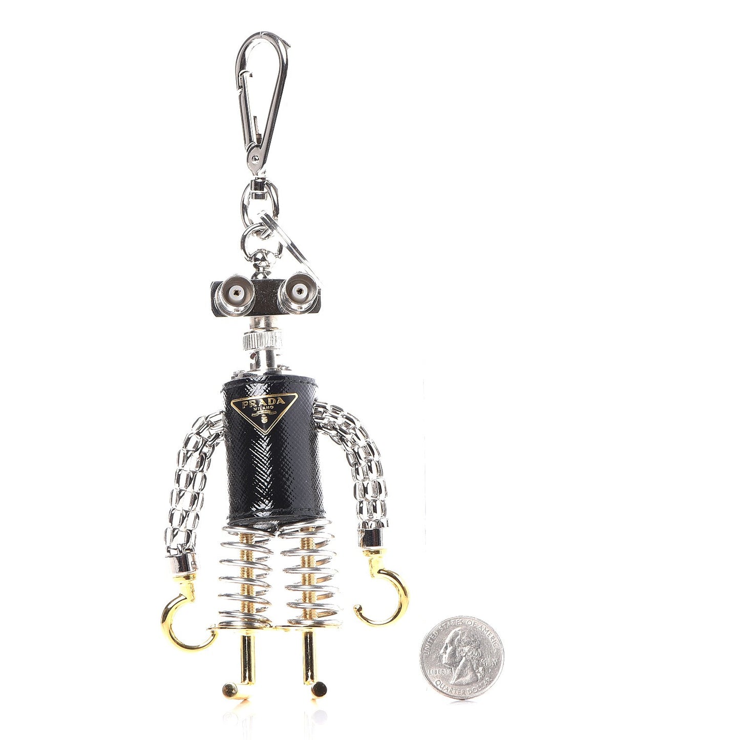 Saffiano Robot Edward Hook Trick Keychain