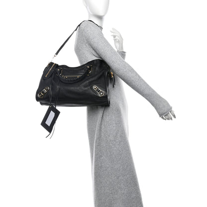 Balenciaga Chevre Gold Metallic Edge Hardware City Black 2 of 12
