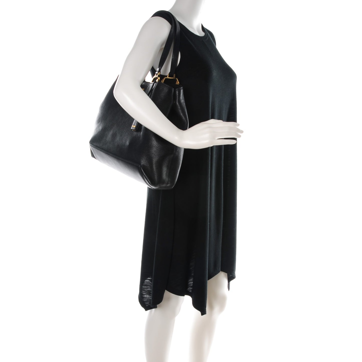 Goatskin Madras Tote Nero Black