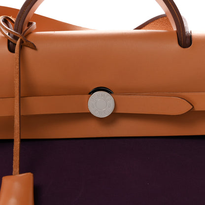 Hermes Toile Vache Hunter Herbag Zip 39 MM Cassis Fauve 9 of 11