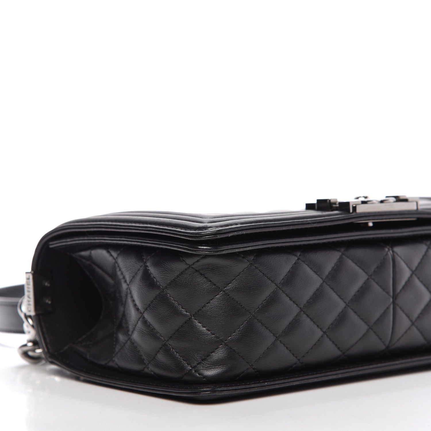 Chanel Calfskin Chevron Quilted Medium Boy Flap Black 6 of 9
