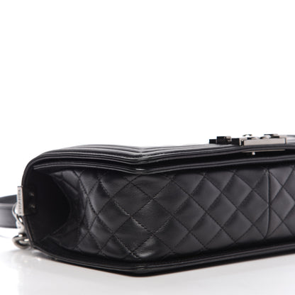 Chanel Calfskin Chevron Quilted Medium Boy Flap Black 6 of 9