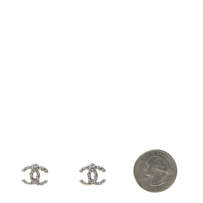 Chanel Crystal CC Earrings Silver 2 of 6