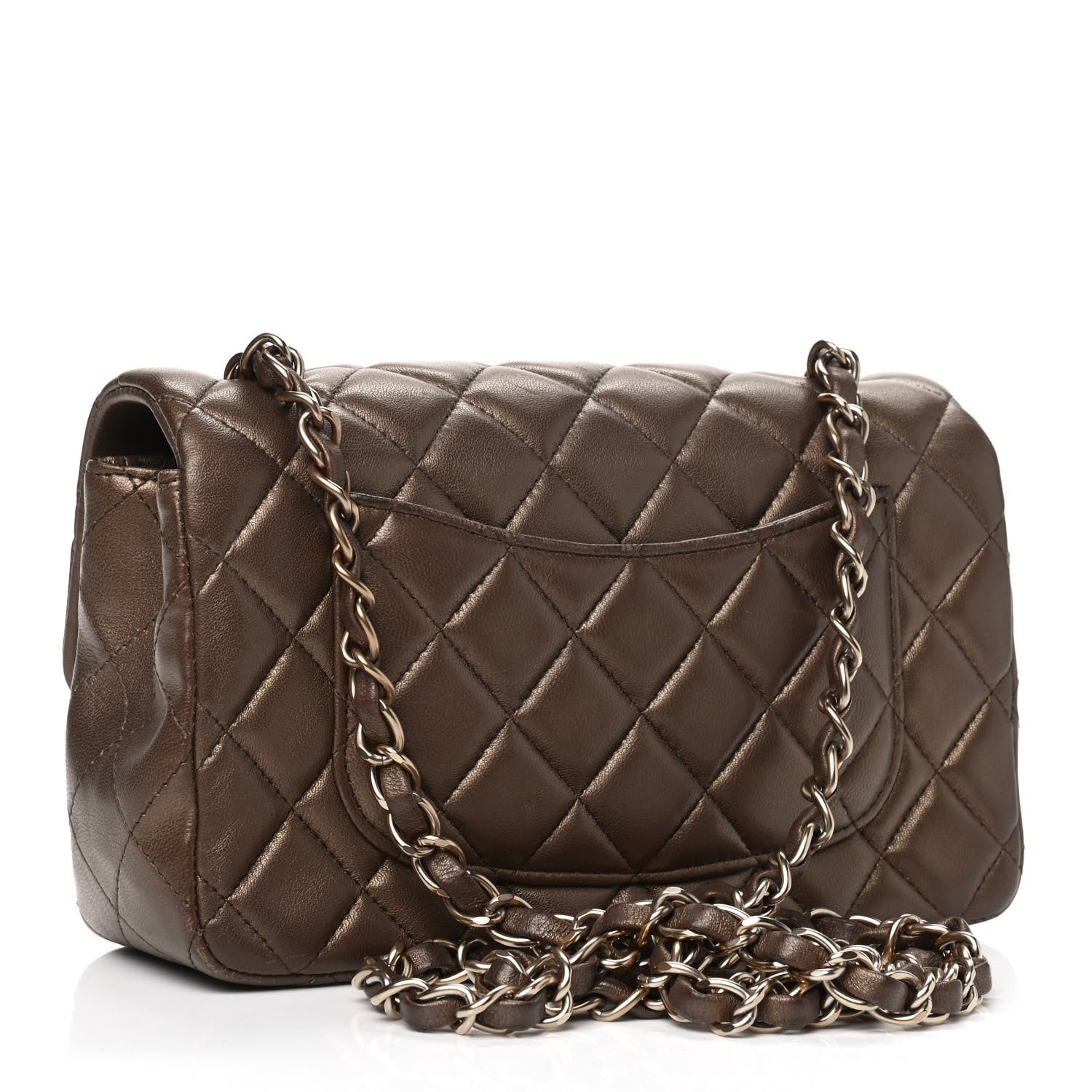 Chanel Metallic Lambskin Quilted Mini Rectangular Flap Gold 2 of 10