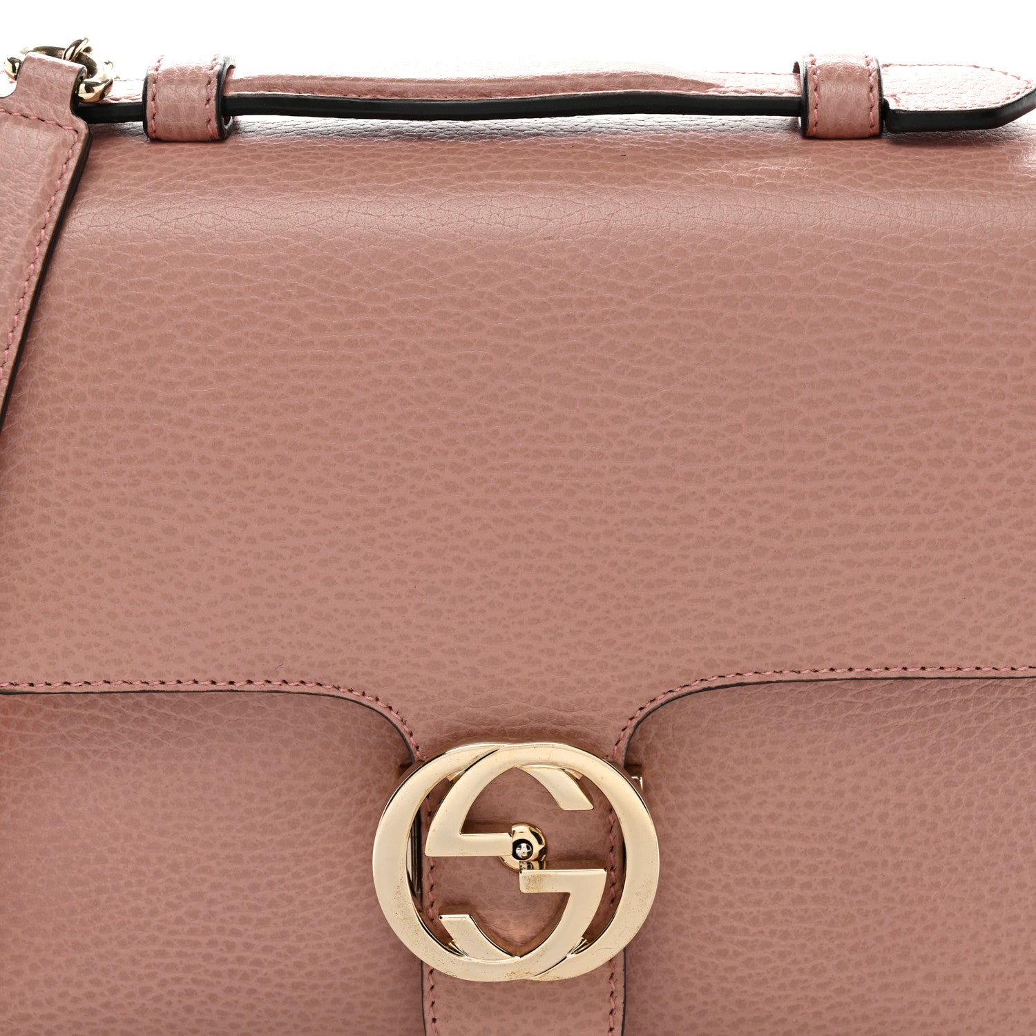 Gucci Dollar Calfskin Interlocking G Top Handle Shoulder Bag Soft Pink 8 of 12