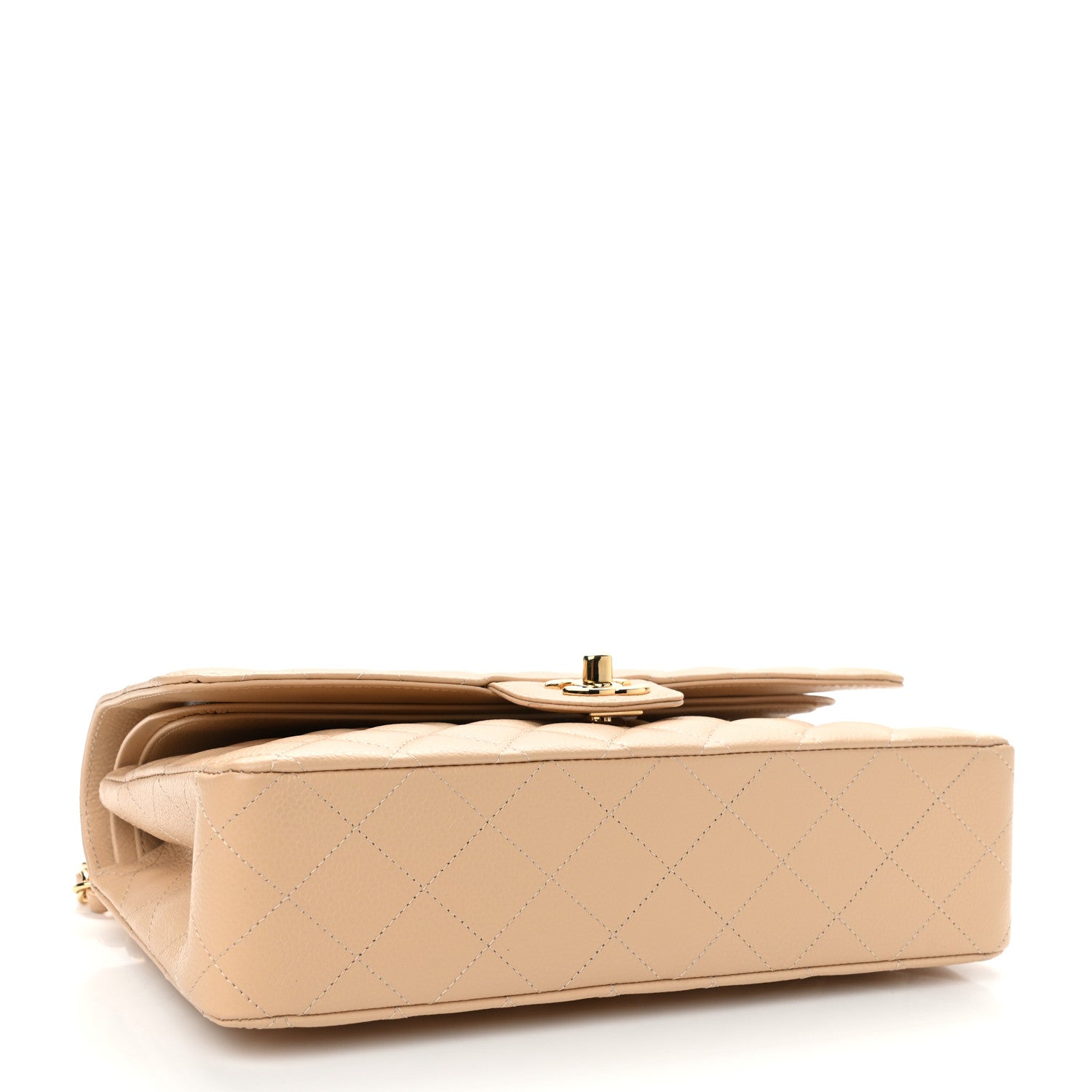 Chanel Caviar Quilted Medium Double Flap Beige 4 of 10