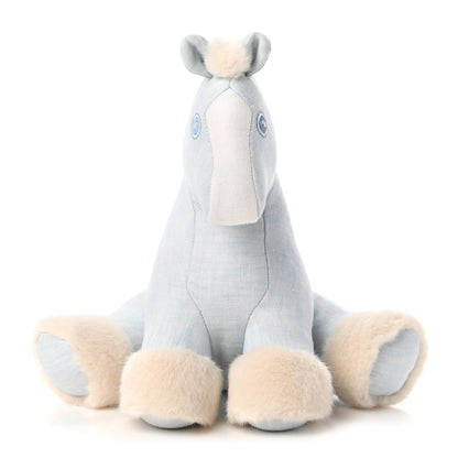 Hermes Linen Baby Hermy Plush Toy Bleu Glacier 1 of 7