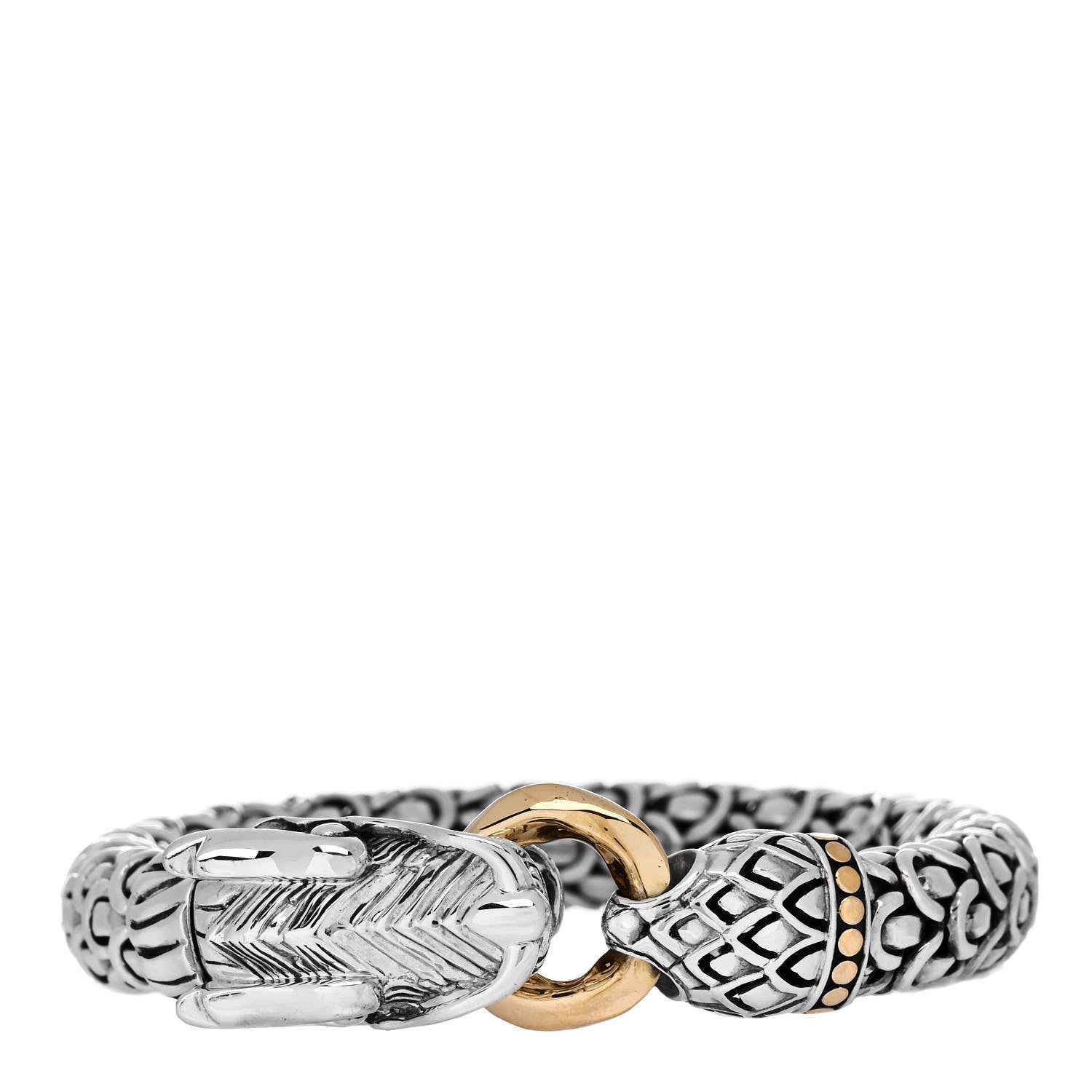 John Hardy Sterling Silver 18K Yellow Gold 10mm Naga Dragon Bracelet 2 of 4