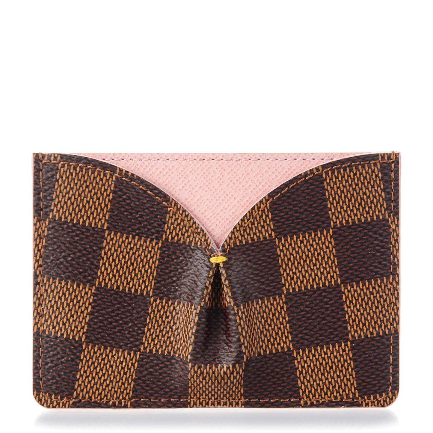 Damier Ebene Caissa Card Holder Rose Ballerine