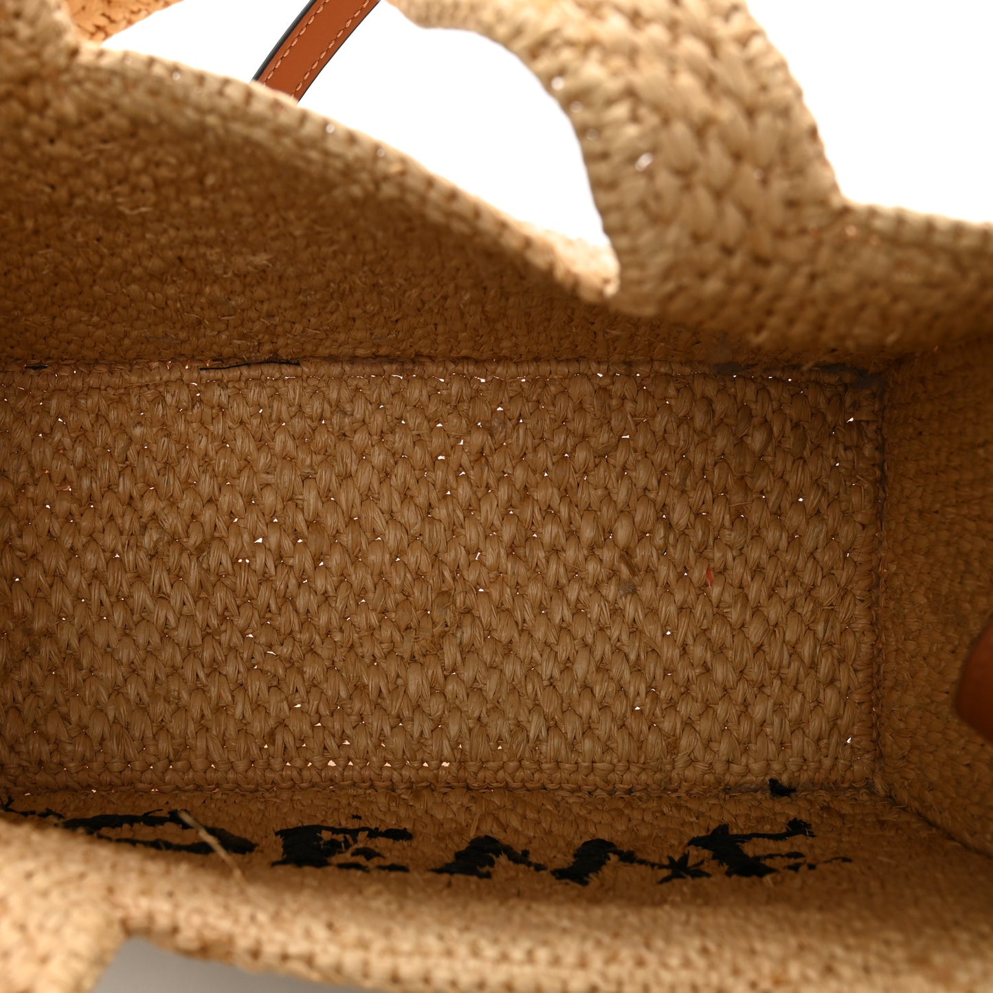 Raffia Small Paula's Ibiza Logo Tote Natural Tan