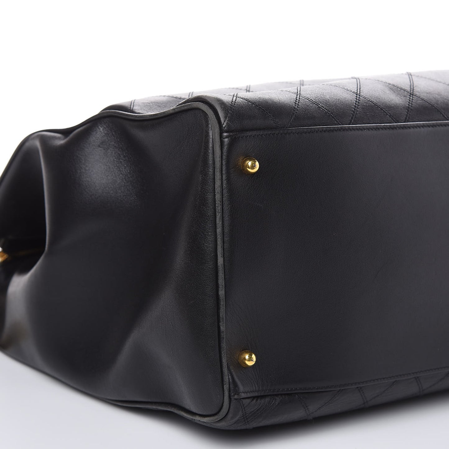 Calfskin Stitched XL Weekender Black