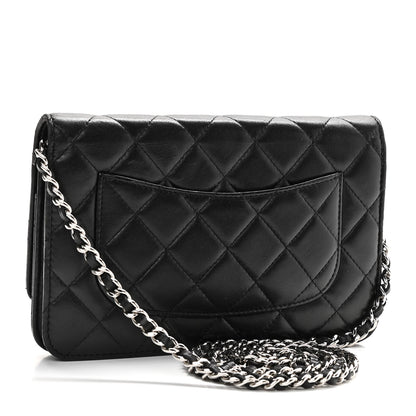 Chanel Lambskin Quilted Wallet On Chain WOC Black 3 of 11