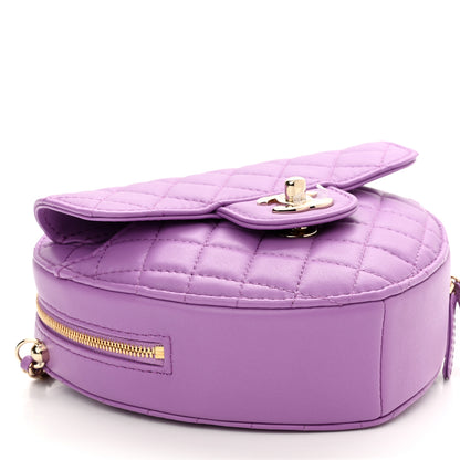 Chanel Lambskin Quilted CC In Love Heart Bag Purple 9 of 10