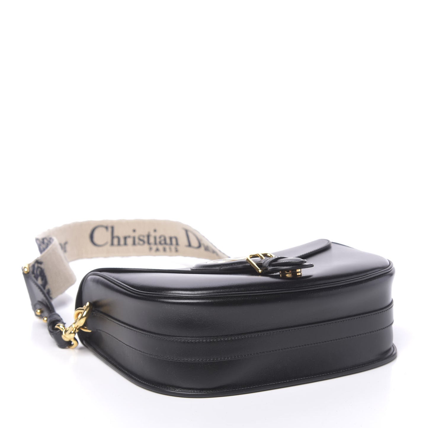 Box Calfskin Large Bobby Flap Black