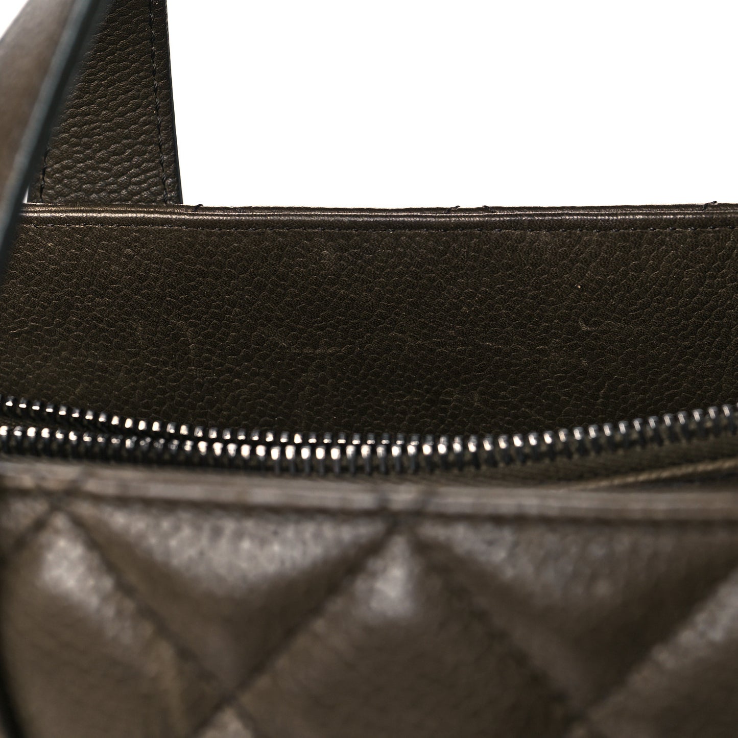 Caviar Quilted Large Casual Pocket Tote Khaki