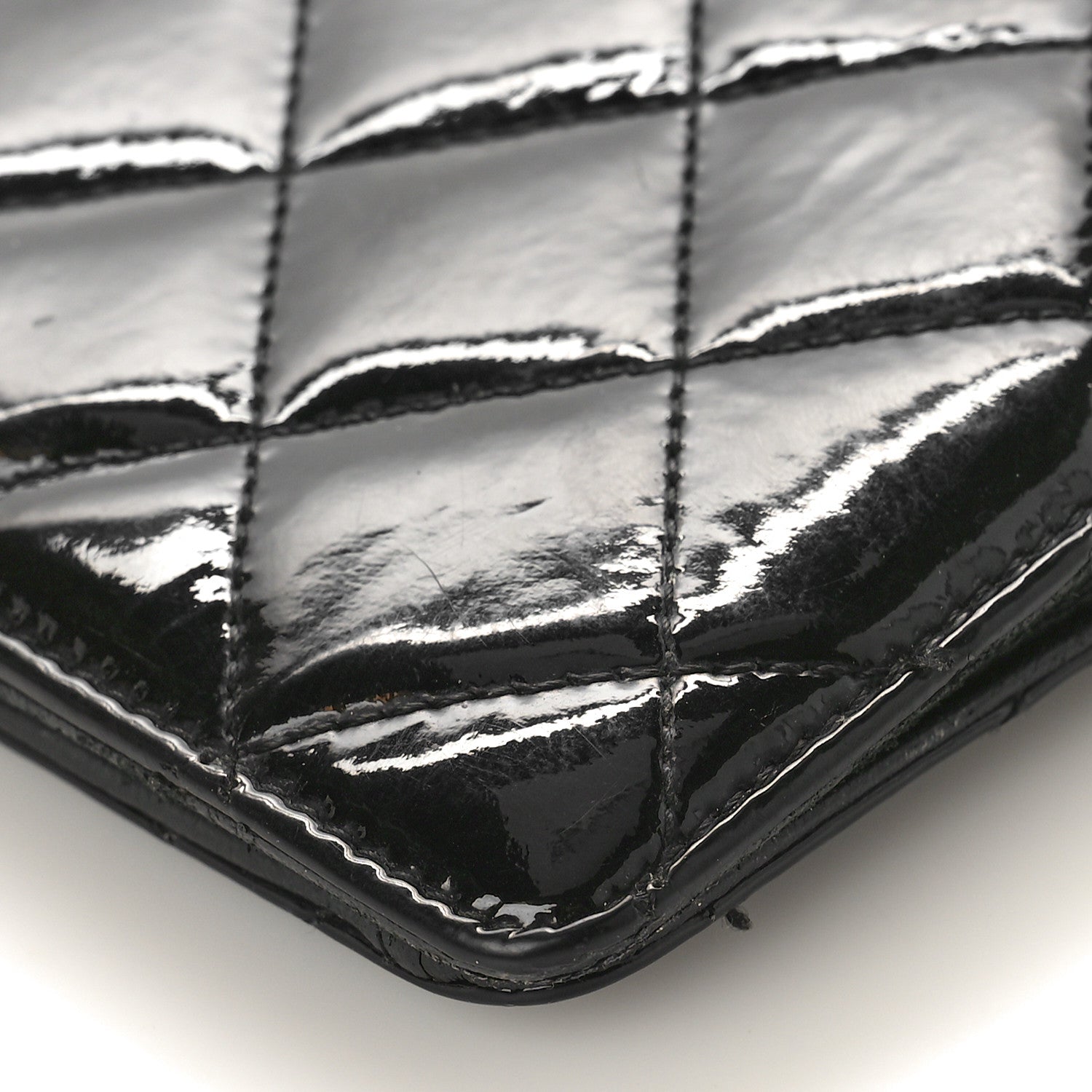 Chanel Patent Calfskin Quilted Yen Wallet Black 9 of 13