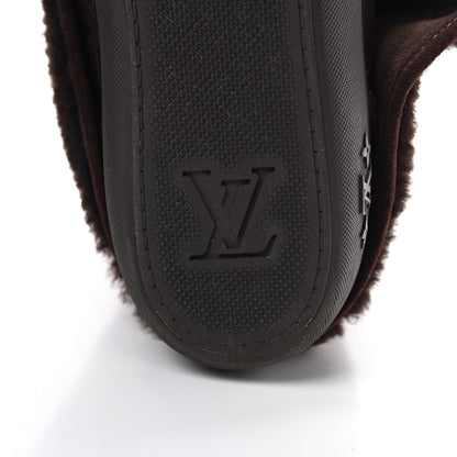Louis Vuitton Calfskin Embossed Lamb Fur Polka Boots 39.5 Brown 6 of 8