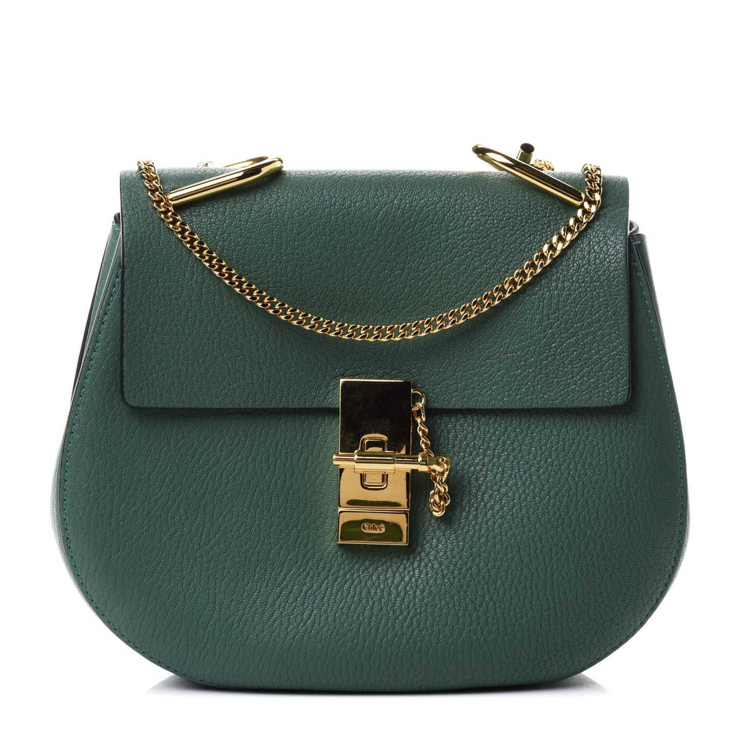 Grained Lambskin Drew Shoulder Bag Green