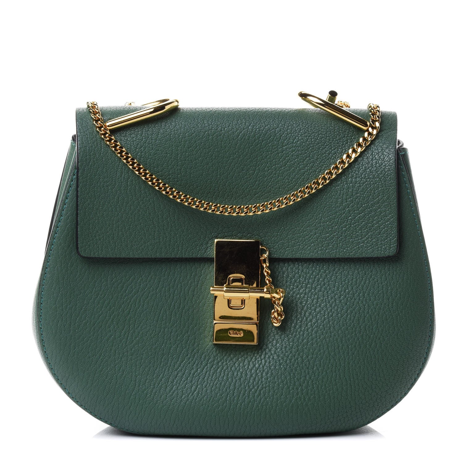 Chloe Grained Lambskin Drew Shoulder Bag Green 1 of 4