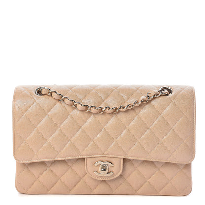 Chanel Iridescent Caviar Quilted Medium Double Flap Beige 1 of 11